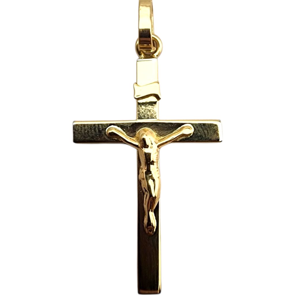 18 Karat Yellow Gold Crucifix Pendant #23501